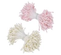 M METERXITY Kit de 680 Étamines de Fleurs Artificielles, 2mm Mini Double Têtes de Fleurs Pistils, Étamines pour la Fabrication de Fleurs/Artisanat DIY Couronnes [Crème Rose]