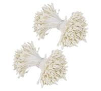 M METERXITY Kit de 680 Étamines de Fleurs Artificielles, 3mm Mini Double Têtes de Fleurs Pistils, Étamines pour la Fabrication de Fleurs/Artisanat DIY Couronnes [Blanc Crème]