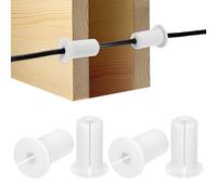 M METERXITY Kit de Cheminement de Câbles 4-Paquets, pour Trou de Mur en Silicone de 3/4 Pouce Grommet de Passage de Câble par Le Mur Couvercle de Trou de Mur [Longueur de 38 mm, Blanc]