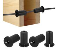 M METERXITY Kit de Cheminement de Câbles 4-Paquets, pour Trou de Mur en Silicone de 3/4 Pouce Grommet de Passage de Câble par Le Mur Couvercle de Trou de Mur [Longueur de 38mm, Noir]