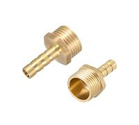M METERXITY Laiton Barbillon Tuyau Connecteurs - Tuyau Raccord Adaptateur pour Transporter Air Fluide, Appliquer à Industrie (0.24" Barbillon x G3/8 Mâle Filetage, Doré)