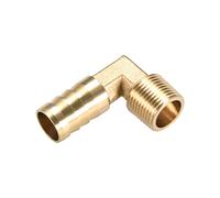 M METERXITY Laiton Tuyau Barbillon Raccords - 90 Degré Coude Laiton 14mm Barbelé Réducteur Appliquer à Eau Carburant (3/8 PT Mâle Tuyau)
