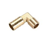 M METERXITY Laiton Tuyau Barbillon Raccords - 90 Degré Coude Laiton 16mm Barbelé Réducteur Appliquer à Eau Carburant (3/8 PT Mâle Tuyau)