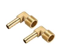 M METERXITY Laiton Tuyau Barbillon Raccords - 90 Degré Coude Laiton 8mm Barbelé Réducteur Appliquer à Eau Carburant (3/8 PT Mâle Tuyau)