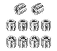 M METERXITY Lot de 10 adaptateurs de filetage réducteurs, écrous réducteurs, M12 x 1,75 mâle vers M6 x 1 femelle 12 mm H filetage Réducteur de vis en acier inoxydable Conversion manchon à vis