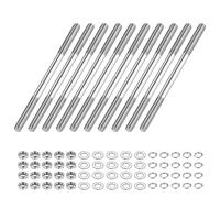 M METERXITY Lot de 10 boulons filetés à double extrémité en acier inoxydable M4 x 65 mm avec rondelle pour équipement électrique/CNC/entretien de la maison, filetage à droite