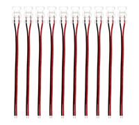 M METERXITY Lot de 10 connecteurs de bande LED à 2 broches de 8 mm, connecteurs sans soudure pour bandes lumineuses LED de couleur unique COB 2835 3528 [rouge noir]