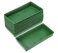 M METERXITY Lot de 10 Plateaux de Centre de Table Floral, Bol en Plastique de 10,24 Pouces Base d'Arrangement Floral pour Décoration, Boîte de Support de Mousse Florale Rectangulaire [Vert]