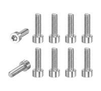 M METERXITY Lot de 10 Vis Torx à Tête Cylindrique T25 M5x16mm Pas de 0,8 mm en Acier Inoxydable 304 pour Remplacement de Pièces de Débroussailleuse Tronçonneuse/Barre Lumineuse [Argent]