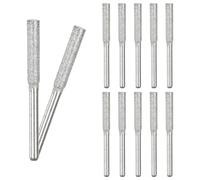 M METERXITY Lot de 12 aiguiseurs de tronçonneuse diamant plaqué titane de 1,6 cm, haute dureté, kit d'affûtage pour tronçonneuse électrique, sculptures sur pierre [3 mm argent]