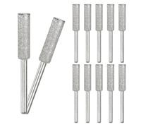 M METERXITY Lot de 12 aiguiseurs de tronçonneuse diamant plaqué titane de 7/81 cm, pierre de meulage haute dureté, kit d'affûtage pour tronçonneuse électrique, sculptures sur pierre [3 mm argent]