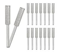 M METERXITY Lot de 16 aiguiseurs de tronçonneuse diamant plaqué titane de 7/81 cm, pierre de meulage haute dureté, kit d'affûtage pour tronçonneuse électrique, sculptures sur pierre [3 mm argent]