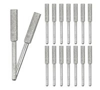 M METERXITY Lot de 16 aiguiseurs diamant plaqué titane de 1,9 cm, pierre de meulage haute dureté, kit d'affûtage pour tronçonneuse électrique, sculptures sur pierre [3 mm argent]