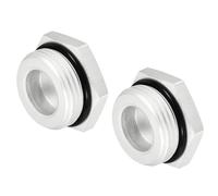 M METERXITY Lot de 2 bouchons de tuyau à tête hexagonale à filetage mâle - Adaptateur de raccord de tuyau, résistant à la corrosion, s'applique au joint d'étanchéité (G1, argenté)