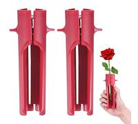 M METERXITY Lot de 2 outils à dénuder en plastique et métal pour bouquets, élagage des branches/arrangements floraux, outil de décapage de fleurs [rose rouge]