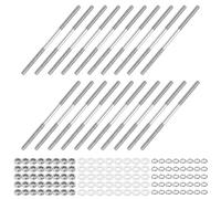 M METERXITY Lot de 20 vis filetées à double extrémité, M3 x 55 mm, tige poussoir en acier inoxydable, filetage à double extrémité avec rondelle pour équipement électrique/CNC/entretien de la maison