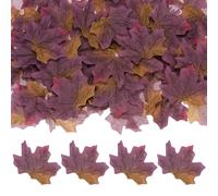 M METERXITY Lot de 200 Feuilles d'Érable Artificielles, Fausses Feuilles d'automne pour Thanksgiving/Mariage/Fête/Décoration de Couronnes/Loisirs Créatifs de Scrapbooking [Violet]