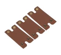 M METERXITY Lot de 3 housses de protection pour rasoir - Double tranchant en cuir pour rasoir de sécurité - Housse de protection de voyage pour rasoir (8,3 x 4,6 cm, marron)