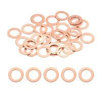 M METERXITY Lot de 30 rondelles d'étanchéité métriques en cuivre M10 x 16 x 1 mm pour boulons, vis, écrous pour automobile/machine/plomberie, anneau plat en métal