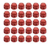M METERXITY Lot de 30 verrous de cordon à ressort en plastique - Fermoir à bascule à ressort à double trou pour cordon de serrage (17 x 16 mm, rouge)
