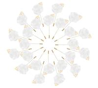 M METERXITY Lot de 48 épingles à épinglettes en forme de fleur pour homme, boutonnières en forme de feuille d'or pour mariage/danse/fête, boutonnières en satin blanc pur, mm/inch, Ruban et alliage