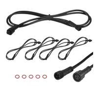 M METERXITY Lot de 5 rallonges étanches à 3 broches de 1 m avec connecteurs mâles et femelles 22 AWG IP67 pour spots extérieurs/lumières de terrasse LED [noir]