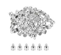 M METERXITY Lot de 50 embouts de cordon à pompons, 6,2 mm ID en plastique à colle dans le cuir, embouts de perles Kumihimo pour la fabrication de bijoux/bracelets/pendentifs de bricolage, terminateurs