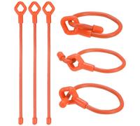 M METERXITY Lot de 6 attaches réglables en silicone pour plantes, 20,32 cm, flexible, multifonction, robuste, pour support de plantes, arbre, arbuste, vigne, ficelle de support réutilisable [orange]