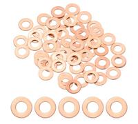 M METERXITY Lot de 60 rondelles d'étanchéité métriques en cuivre M6 x 12 x 1 mm pour boulons, vis, écrous pour automobile/machine/plomberie, anneau plat en métal