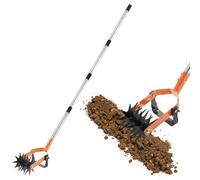 M METERXITY Outil de cultivateur rotatif 2 en 1, 183 cm, réglable pour le jardin, avec dents de roulement en forme d'étoile, désherbeur et aérateur de sol pour ameublir le mélange de sol/entretien de