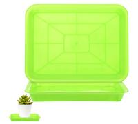 M METERXITY Pack de 2 soucoupes Plastique Plantes, 4,5 x 6,1 po int. rect. bacs à Eau pour Pots int./ext., bac d'égouttage pour Pots [5,3 x 7,1 po ext., Vert]