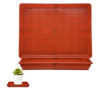 M METERXITY Pack de 4 soucoupes Plastique Plantes, 5,2 x 7,2 po int. rect. bacs à Eau pour Pots int./ext., bac d'égouttage pour Pots [6 x 8 po ext., Rouge]