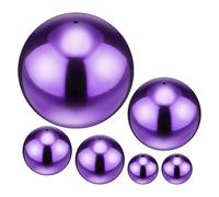 M METERXITY Pack de 6 Globe-Boule de Jardin Contemplatif 5,3,2,1 Po Acier INOX 201 Boule Creuse Miroir Réfléchissante Flottante pour Décoration Ext. Jardin/Étang/Maison/Cour [Violet Brillant]