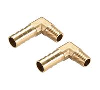 M METERXITY Paquet Laiton Tuyau Barbillon Raccords - 90 Degré Coude Laiton 10mm Barbelé Réducteur Appliquer à Eau Carburant (1/8 PT Mâle Tuyau)