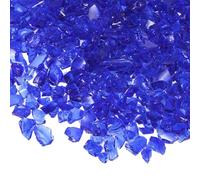 M METERXITY Pierre de Gravier en Verre à Haute Brillance, Gemmes en Verre, Verre Concassé, Morceaux de Verre Cassé pour l'Artisanat/Vases/Décorations de Jardin 3-6mm, 500g [Bleu Foncé]