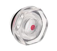 M METERXITY Plastique Huile Niveau Viseur 1/2 PT Clair Noir Rouge | avec Joint Torique, Air Compresseur Raccords Vérifier le Niveau d'huile de la pompe, Appliquer à Réservoir