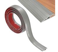 M METERXITY Profil De Transition Pour Sol, 6.56FT Profil De Porte En PVC Autoadhésif Adapté, Couvre Des Différences De Niveau De Sol Jusqu'à 2/5Inch(10mm) [Grain De Bois Gris]