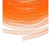 M METERXITY Ruban Tissu Maille 25 Yards, 8mm Ruban Élastique Tubulaire Maille pour Artisanat/Emballage Cadeau/Bouquet de Fleurs/Mariage/Anniversaire/Fêtes/Couronnes Noël [Orange]