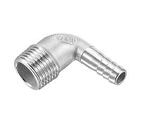 M METERXITY Tuyau Barbillon Raccords - 90 Degré Coude Inox Acier 10mm Tuyau Connecteur Appliquer à Eau Carburant (G1/2 Mâle Tuyau)