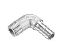 M METERXITY Tuyau Barbillon Raccords - 90 Degré Coude Inox Acier 10mm Tuyau Connecteur Appliquer à Eau Carburant (G1/4 Mâle Tuyau)