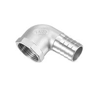 M METERXITY Tuyau Barbillon Raccords - 90 Degré Coude Inox Acier 25mm Tuyau Connecteur Appliquer à Eau Carburant (1" NPT Femelle Tuyau)