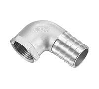 M METERXITY Tuyau Barbillon Raccords - 90 Degré Coude Inox Acier 25mm Tuyau Connecteur Appliquer à Eau Carburant (3/4" NPT Femelle Tuyau)