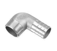 M METERXITY Tuyau Barbillon Raccords - 90 Degré Coude Inox Acier 32mm Tuyau Connecteur Appliquer à Eau Carburant (G1-1/4 Mâle Tuyau)