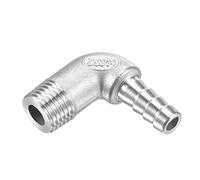 M METERXITY Tuyau Barbillon Raccords - 90 Degré Coude Inox Acier 8mm Tuyau Connecteur Appliquer à Eau Carburant (G1/4 Mâle Tuyau)