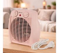M mimotec - Chauffage soufflant électrique Pink Comfort 2000W Mimotec, chauffage d’appoint portable au sol, double puissance 1000/2000W, faible niveau sonore <53 dB, IP20, pour pièces jusqu’à 20 m²