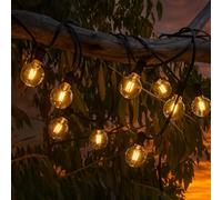 M mimotec - Guirlande lumineuse LED solaire d'extérieur 7,5 m, lumière chaude 2700 K, 15 ampoules, étanchéité IP54, décoration de jardin, patio, façade, terrasse