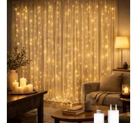 M mimotec - Guirlande Rideau LED Extérieure avec USB, longueur 3X1M, lumière chaude 2700k, IP65 Etanche, idéale pour terrasses et jardins. LM2961
