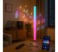 M mimotec - Lampadaire RGBIC 5W à intensité variable, IP44, mode musique personnalisable, avec câble USB, télécommande et application inclus