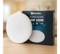 M mimotec - Plafonnier LED circulaire Boni 36W 3000LM 6500K, IP20, pour salle de bain, cuisine, salon, chambre, couloir, salle à manger, balcon