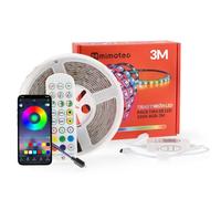 M mimotec - Ruban LED RGB, IP65 imperméable, 3 mètres avec adhésif, télécommande et adaptateur de courant, puce 5050, Multicolore, Dimmable en intensité et contrôle musical App, LM2402